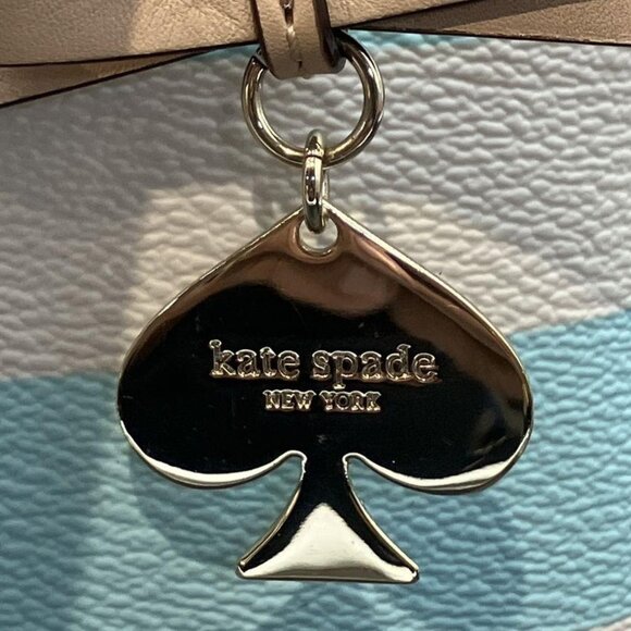 Kate Spade Hawthorne Lane Grace Blue / Cement Julie Stripe Ryan Tote Bag - Picture 7 of 8